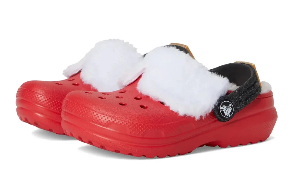 Crocs Little Kids Santa Classic Clogs Size C 7 Festive Red White Black NWT
